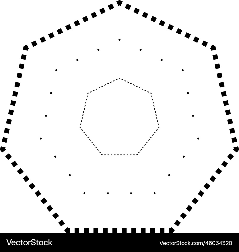 Tracing heptagon shape symbol dashed and dotted Tracing heptagon shape symbol dashed and dotted vector image