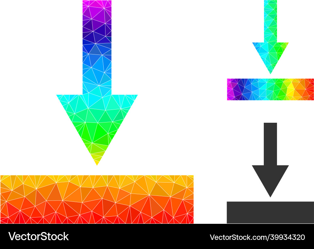 Triangle filled move bottom icon Vector Image