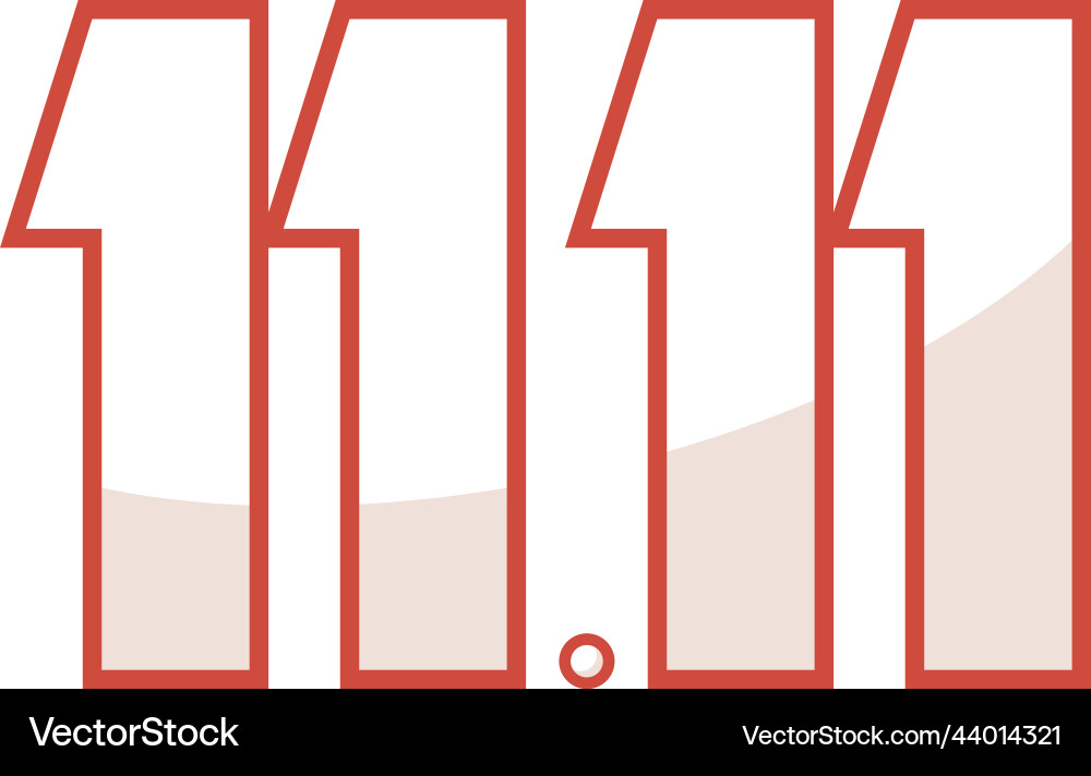11 number red color Vector Image