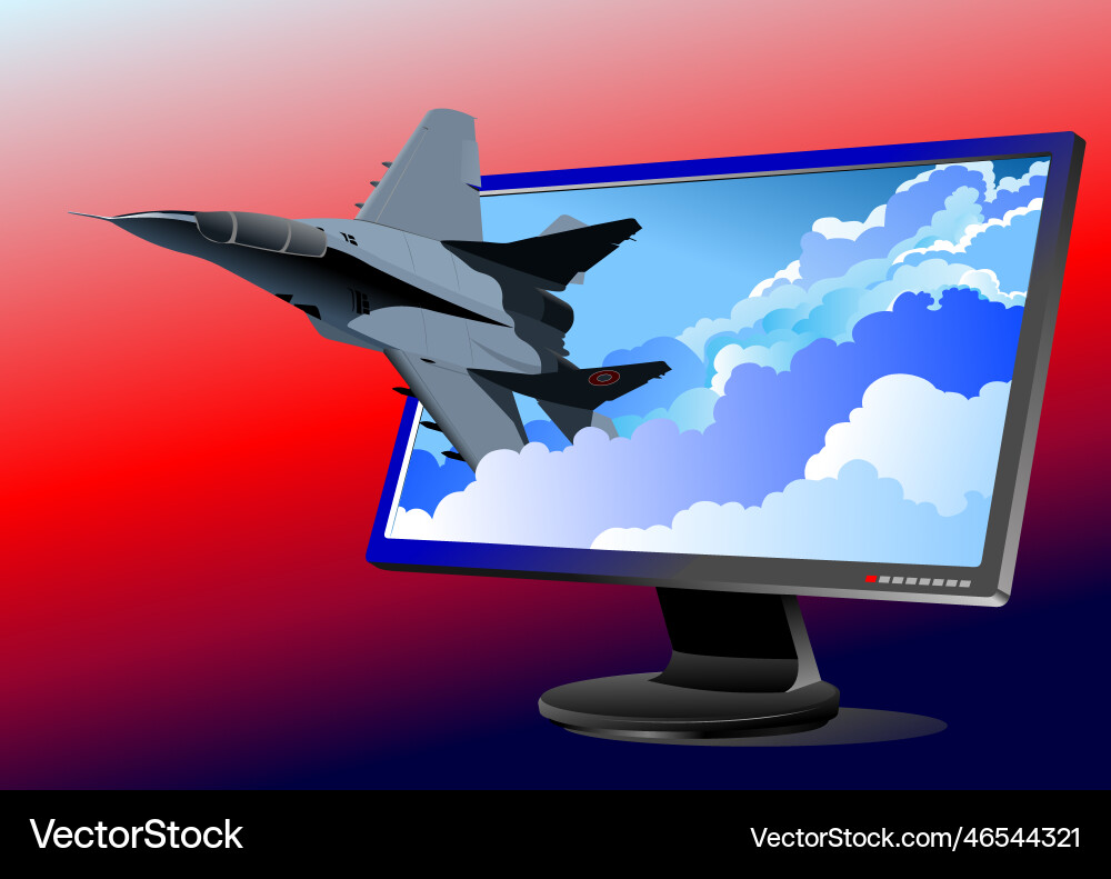 Abstract display with combat image 3d vector image