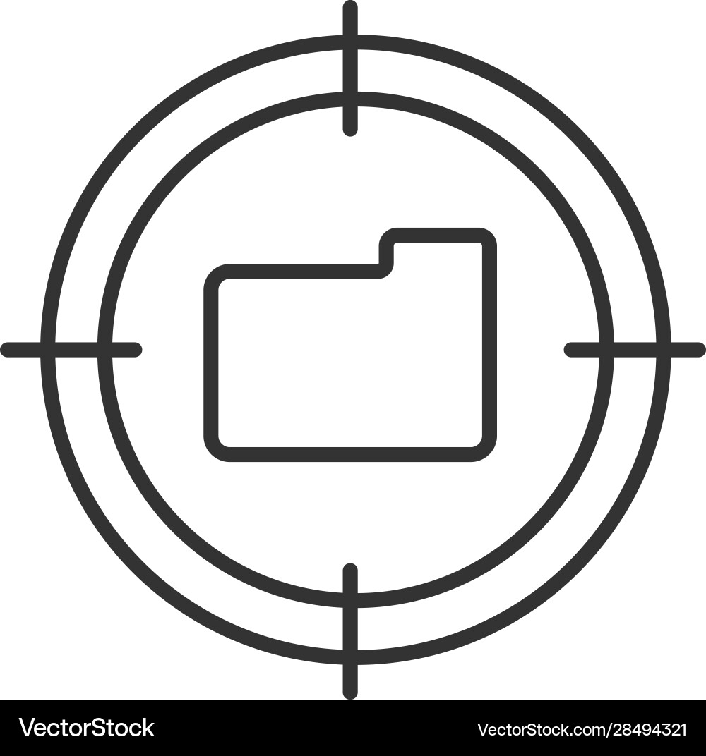 Aim on folder linear icon Aim on folder linear icon Vector Image