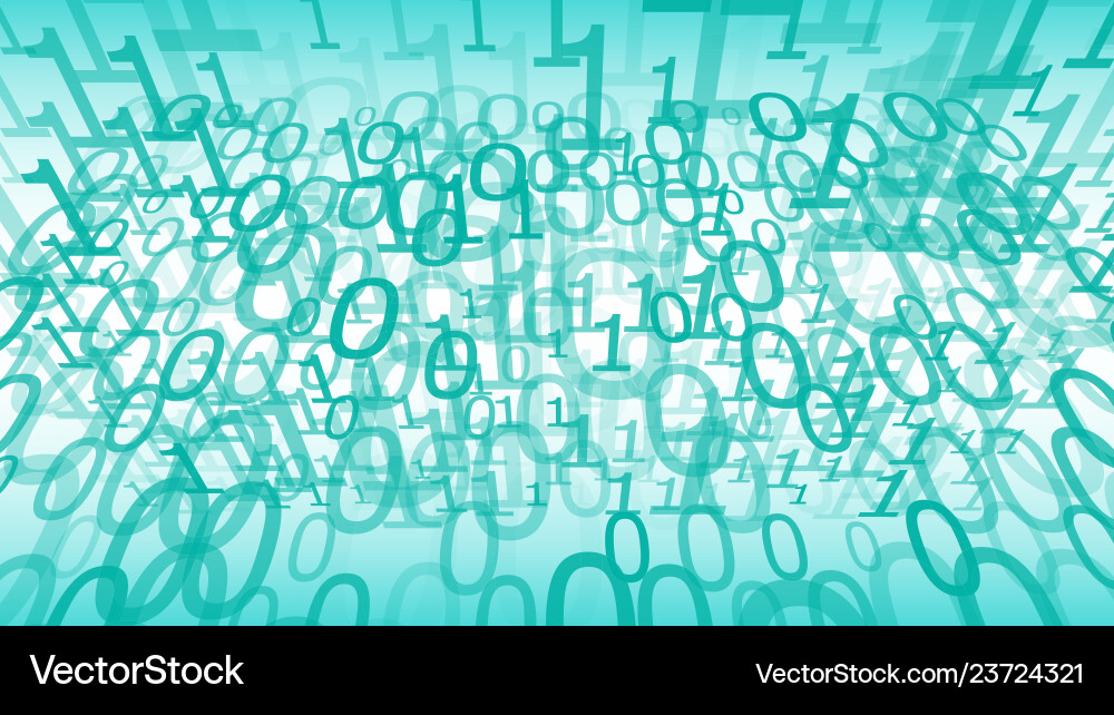 Binary code abstract background mint green color vector image