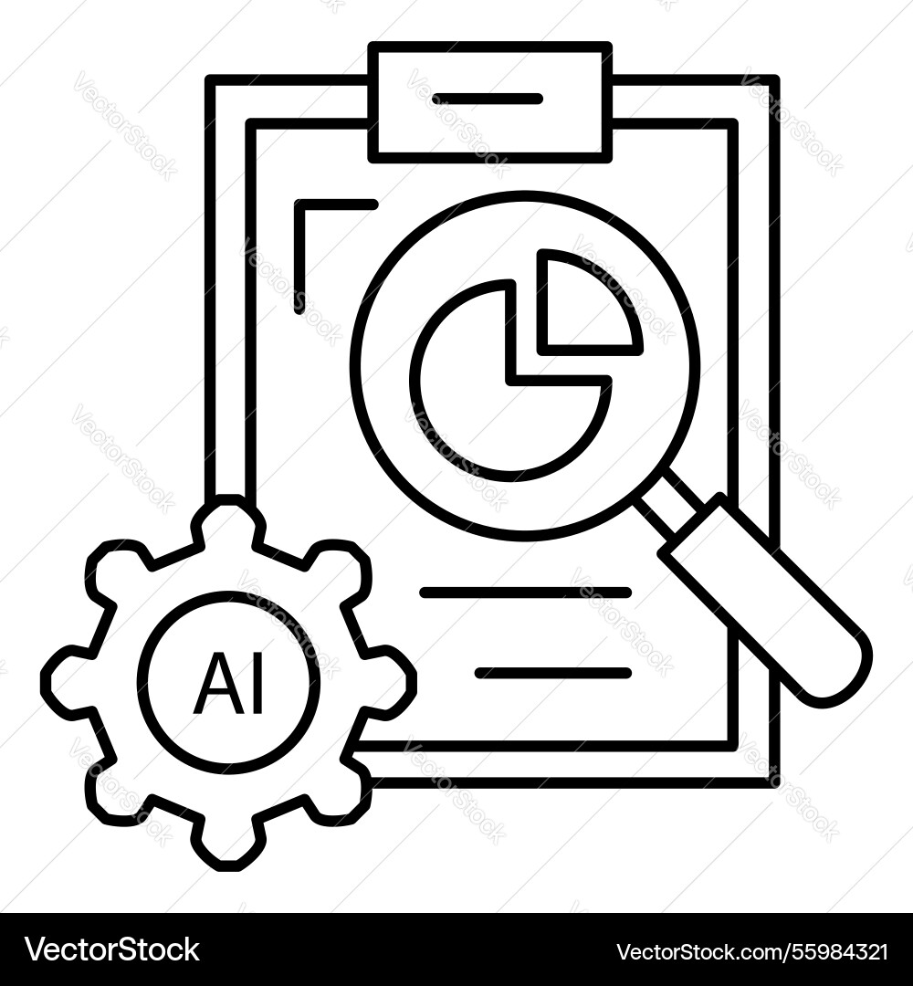 Business ai automation data analysis icon design vector image
