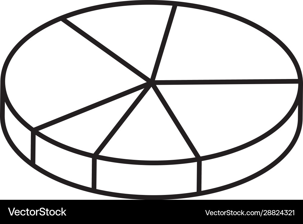 Circular statistical graph isolated icon vector image