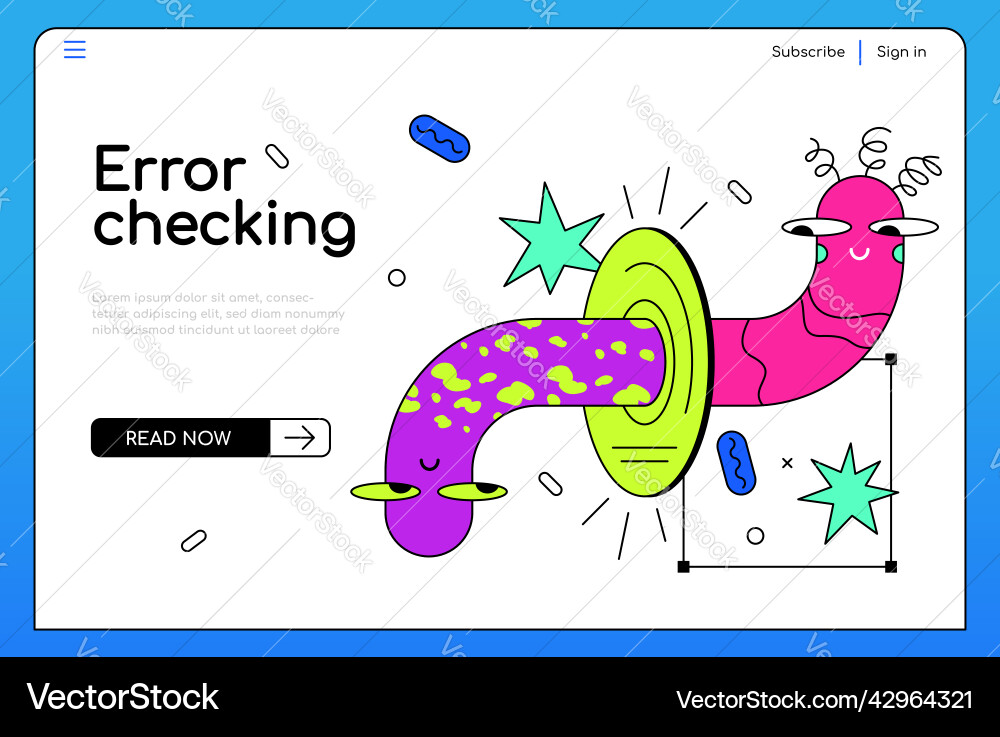 Error and data checking - colorful flat design Error and data checking - colorful flat design vector image