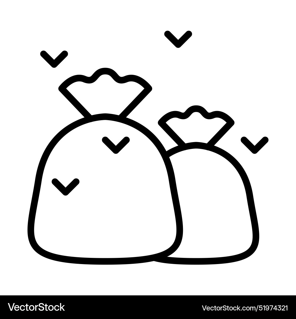 Garbage icon in thin line style graphic design Vector Image