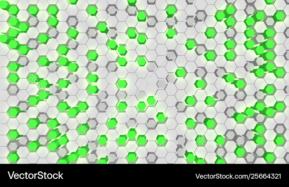 Green 3d hexagon tech background Green 3d hexagon tech background vector image