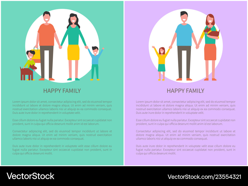 Happy family members mother father son daughter Happy family members mother father son daughter vector image