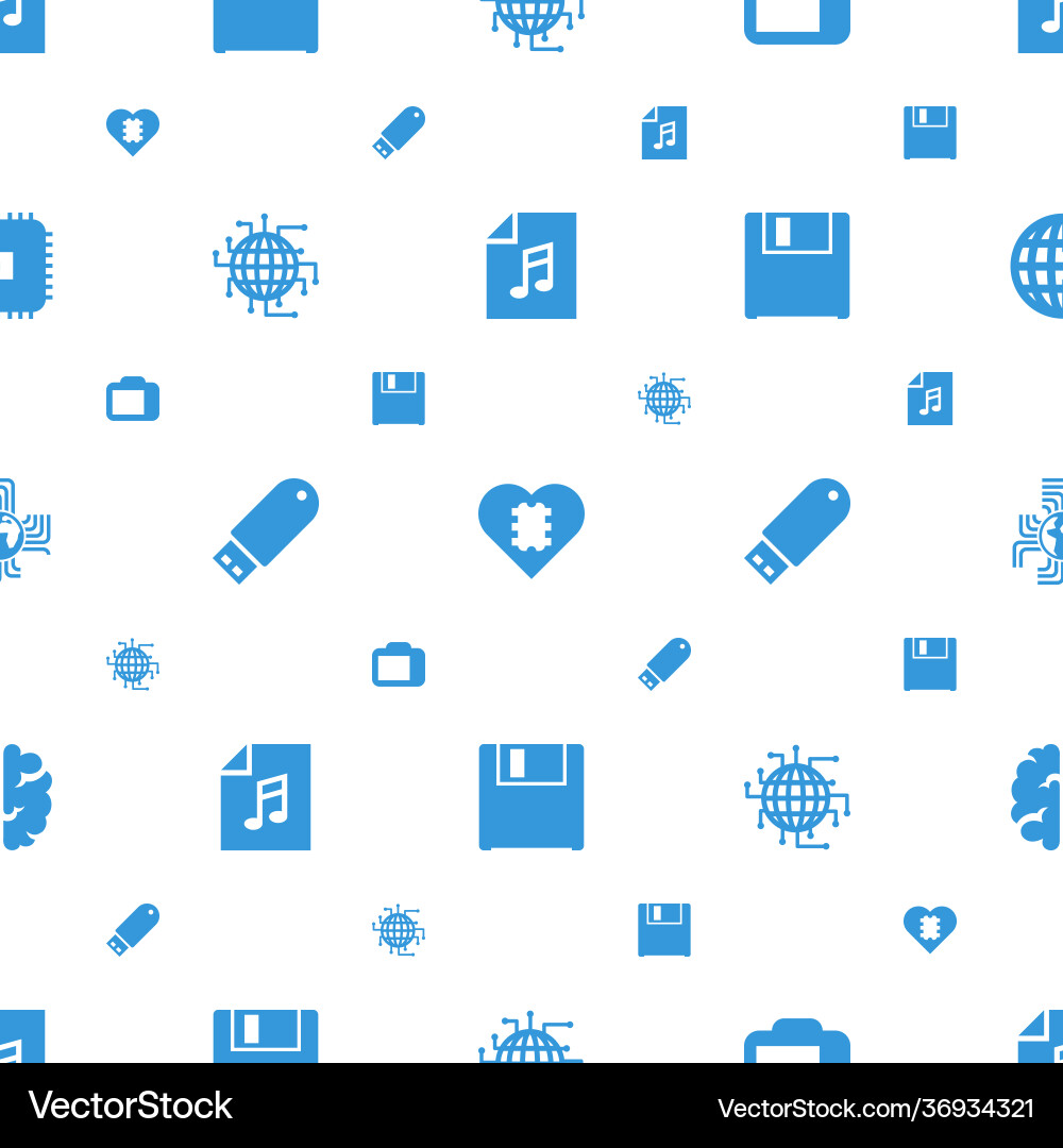 Memory icons pattern seamless white background Vector Image