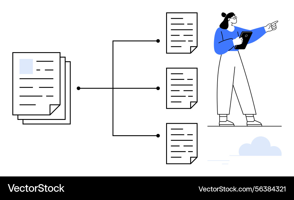 Organized document workflow with professional vector image