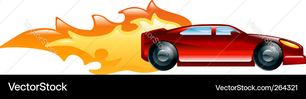 Red Sportwagen Speeding Vektorbild