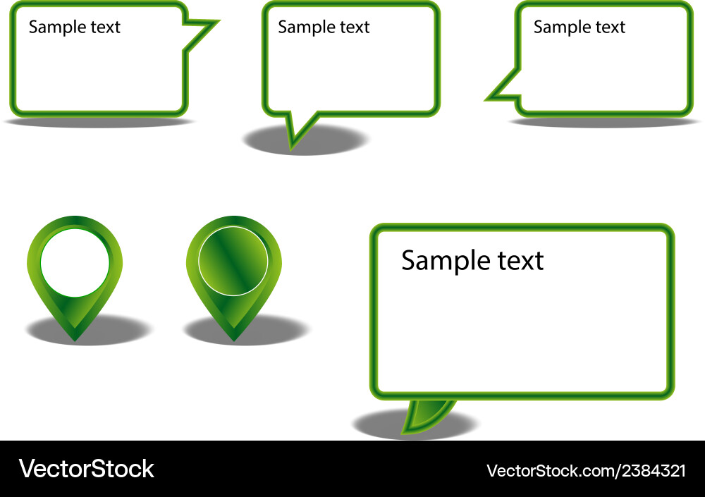 Set green pointers on white background Vector Image