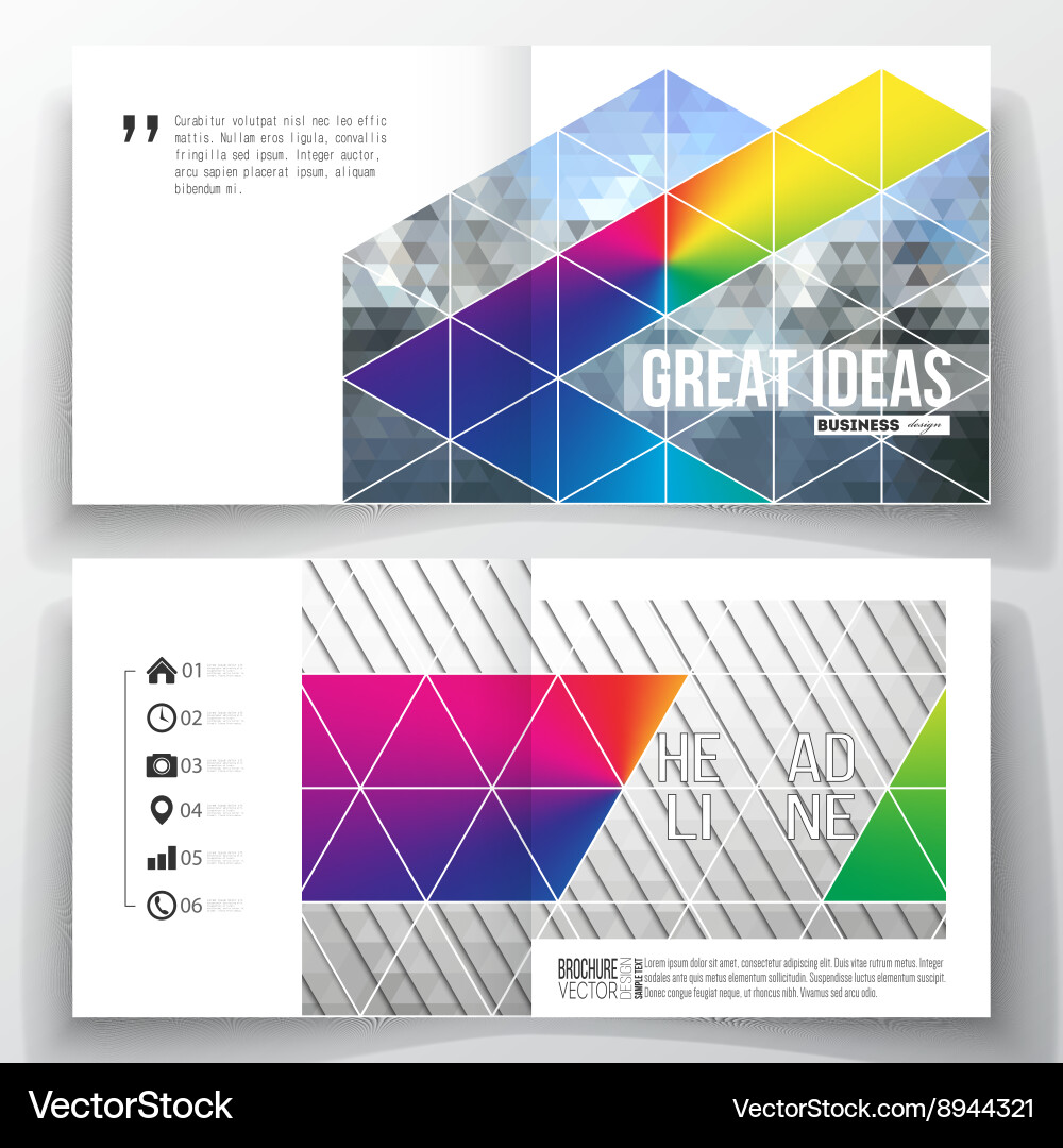 Set of square design brochure template abstract vector image