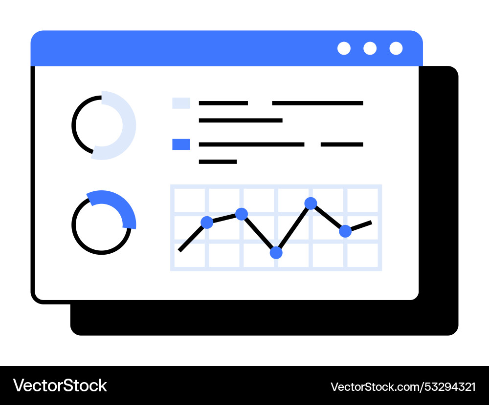 Simplified graphical interface showing data Simplified graphical interface showing data vector image