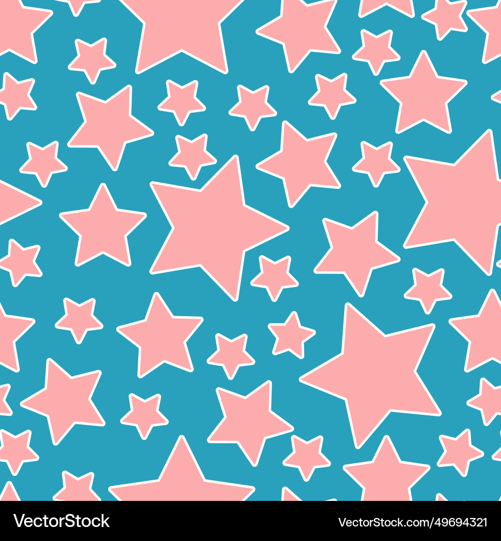 Starry seamless pattern randomly placed stars Vector Image