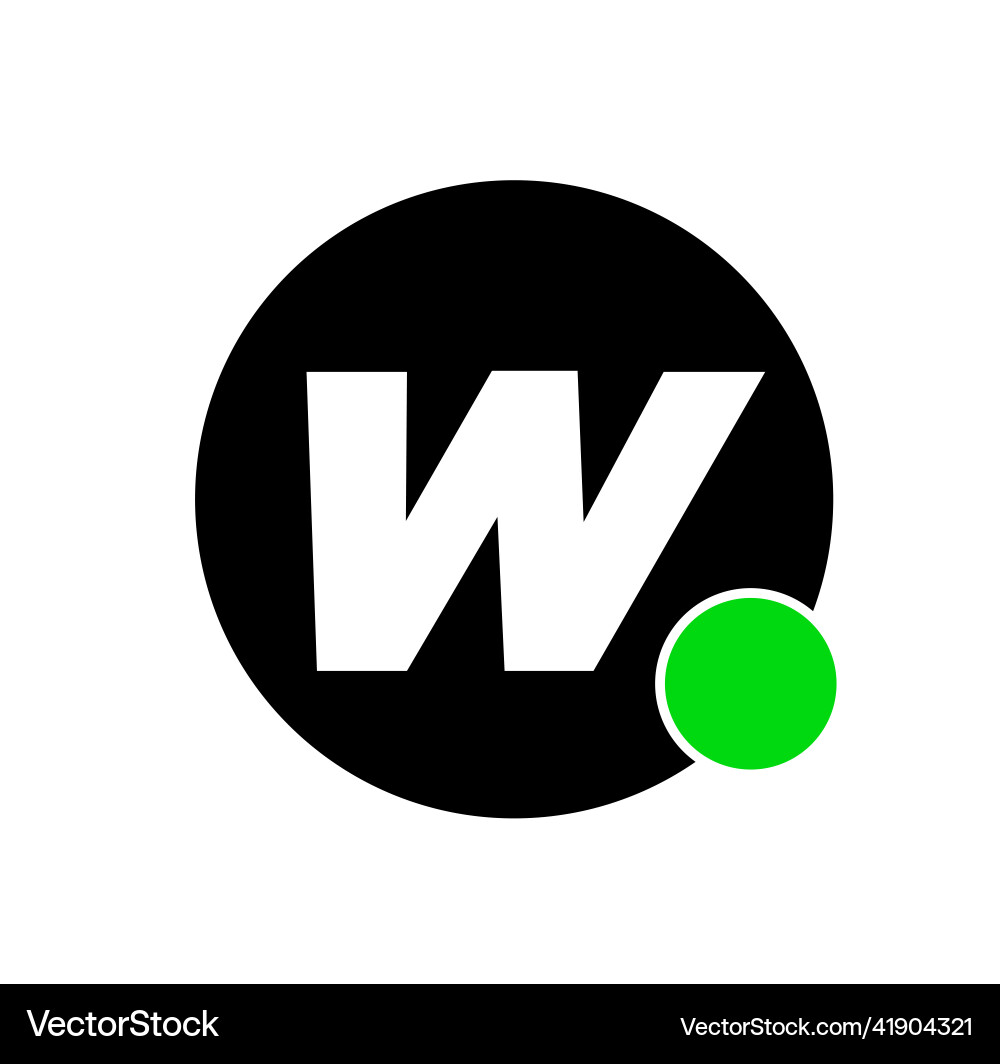W company name initial letter monogram Vector Image