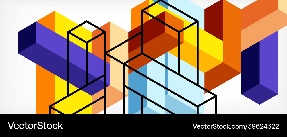 Abstract background 3d cubes cubic elements Abstract background 3d cubes cubic elements vector image