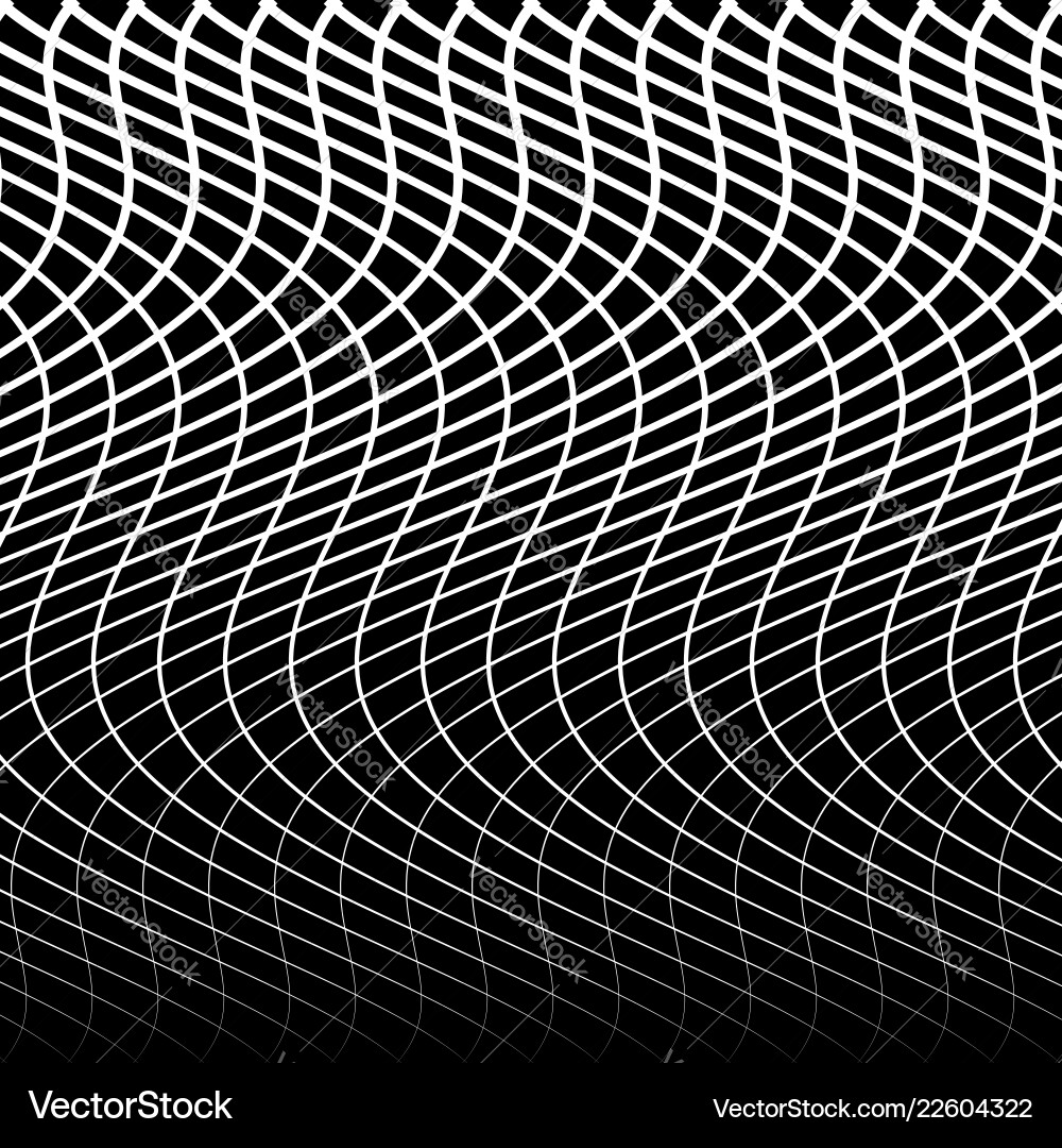 Abstract grid mesh of wavy distorted lines vector image