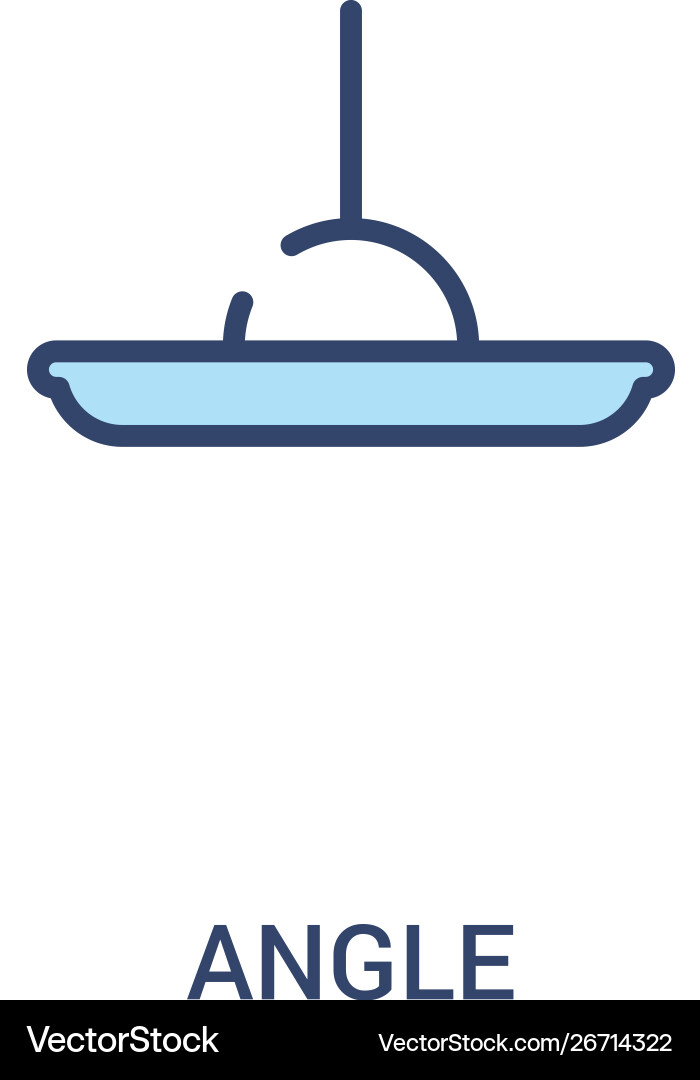 Angle concept 2 colored icon simple line element Angle concept 2 colored icon simple line element vector image