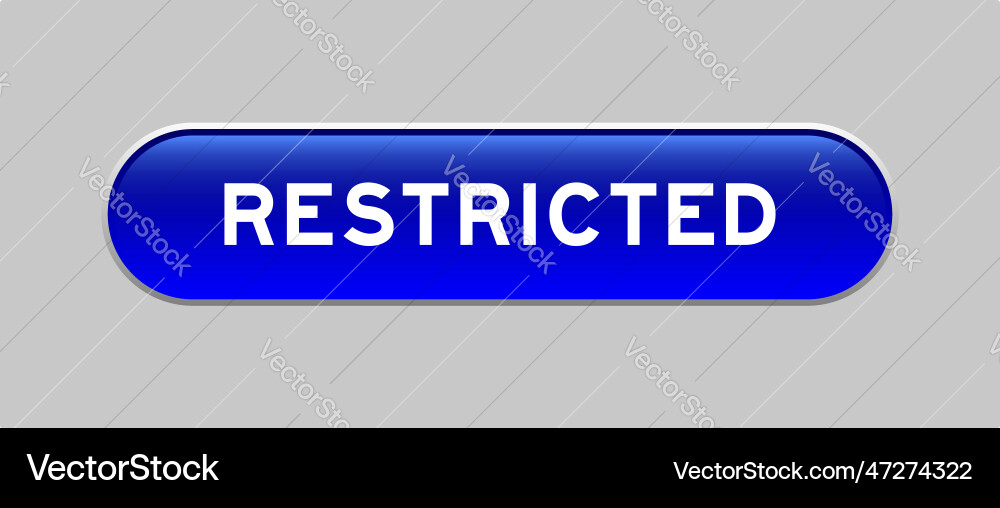 Blue color capsule shape button with word Blue color capsule shape button with word vector image