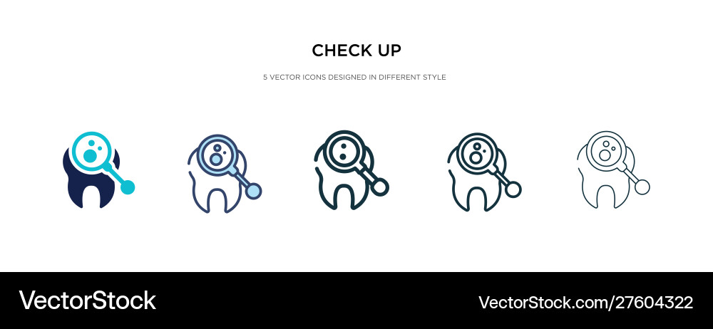 Check up icon in different style two colored Check up icon in different style two colored vector image