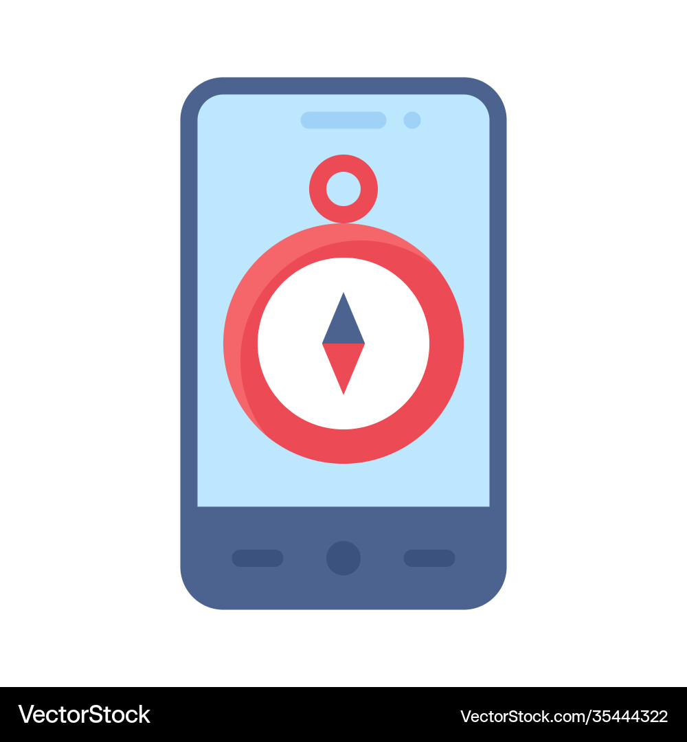 Compass app icon mobile application vector image