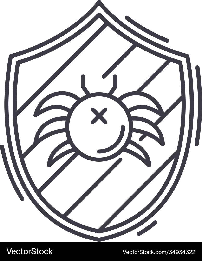 Computer bug concept icon linear isolated Computer bug concept icon linear isolated vector image
