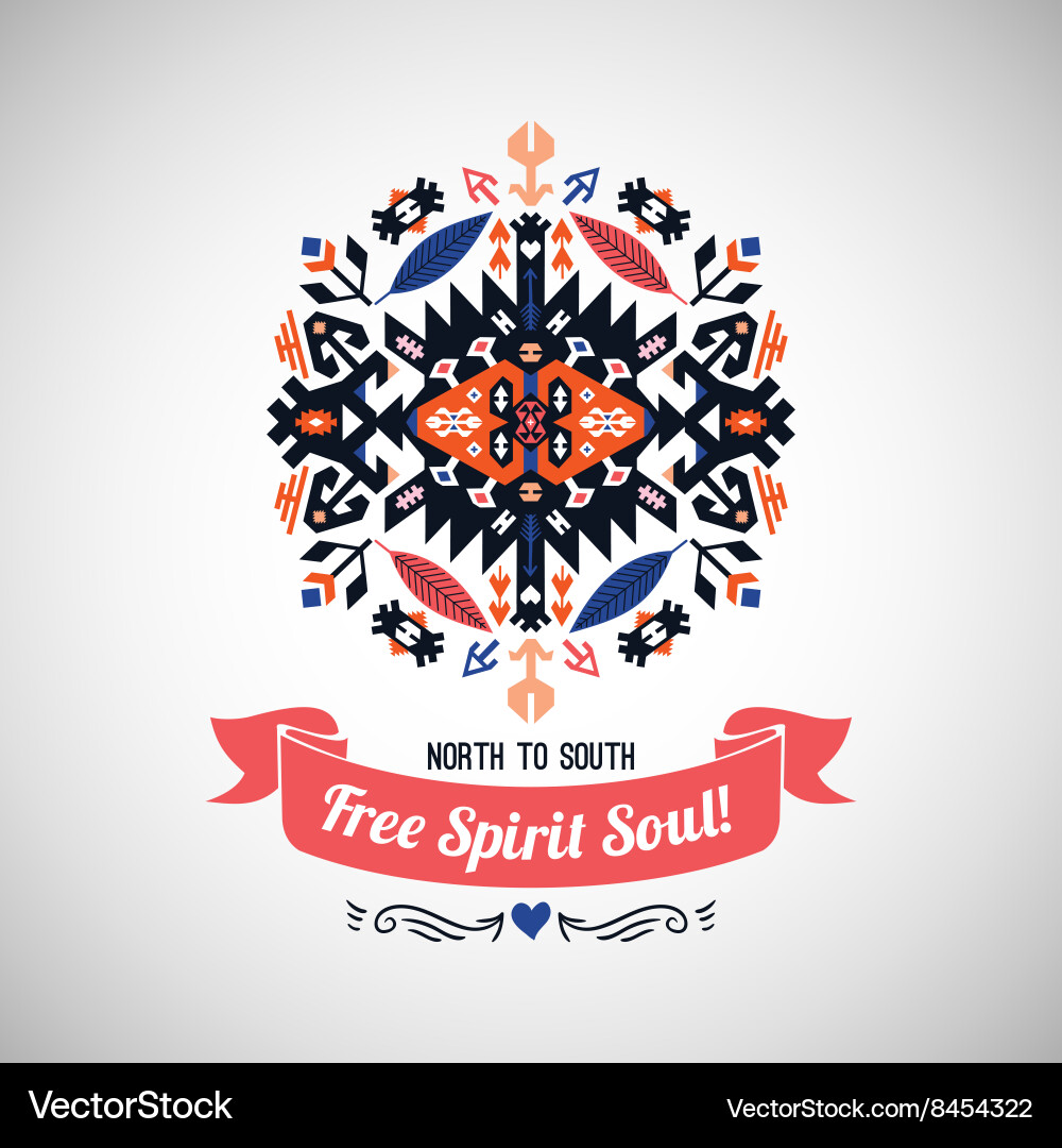 Decorative element on native ethnic style Vector Image