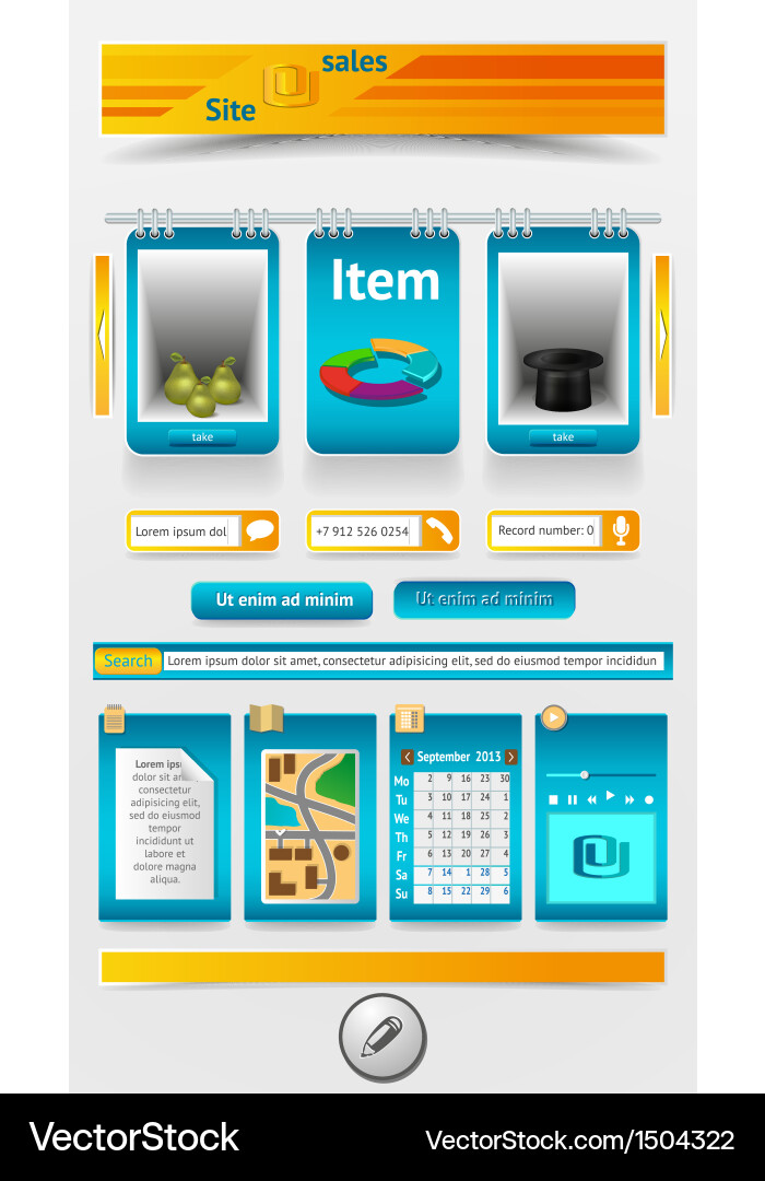 Elements for websites and software Vector Image
