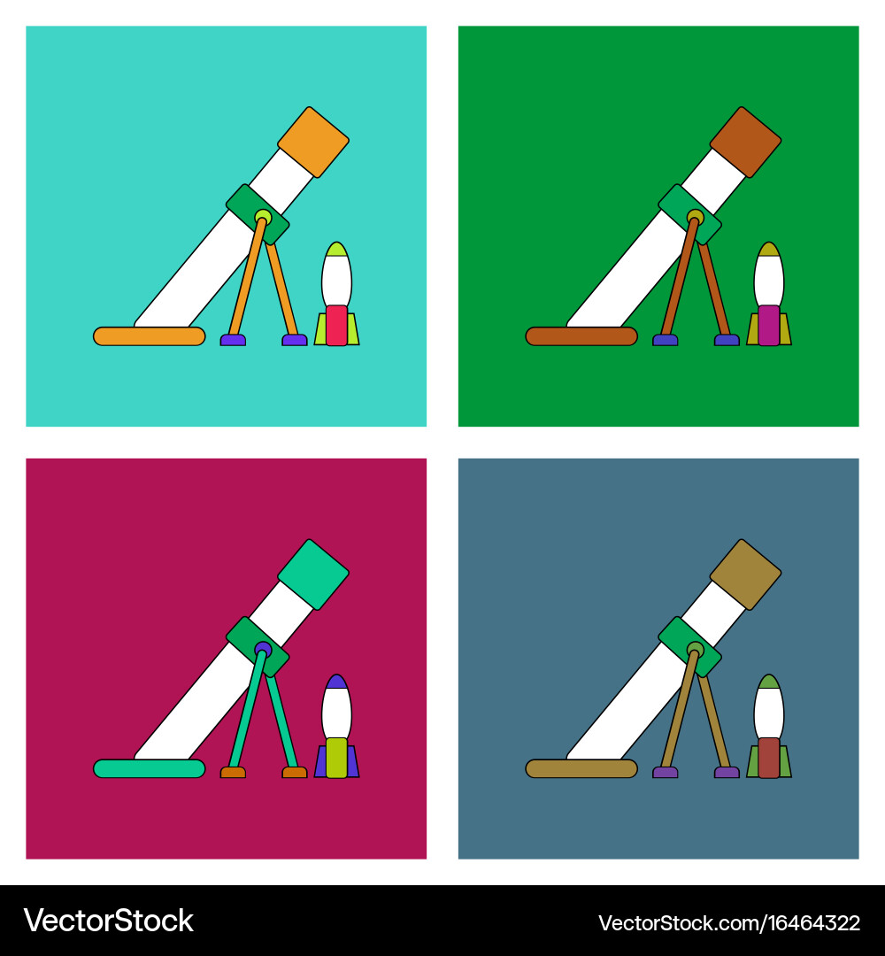 Flat icon design collection mortar and shell Vector Image