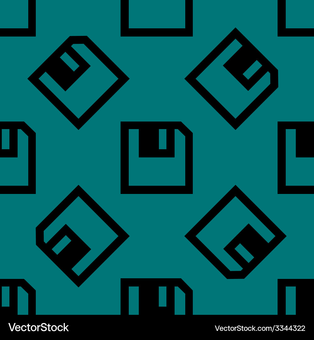 Floppy disk web icon flat design seamless pattern Vector Image