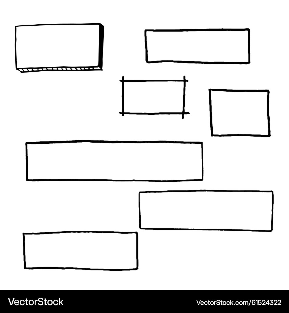 Hand Drawn Rectangle Frame Doodle – Royalty-Free Vector | VectorStock