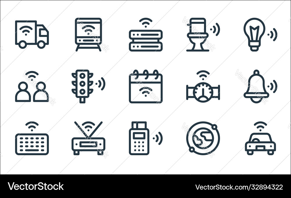 Internet things line icons linear set quality Internet things line icons linear set quality vector image