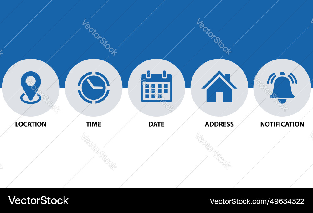 Location map pin address date time place Location map pin address date time place vector image