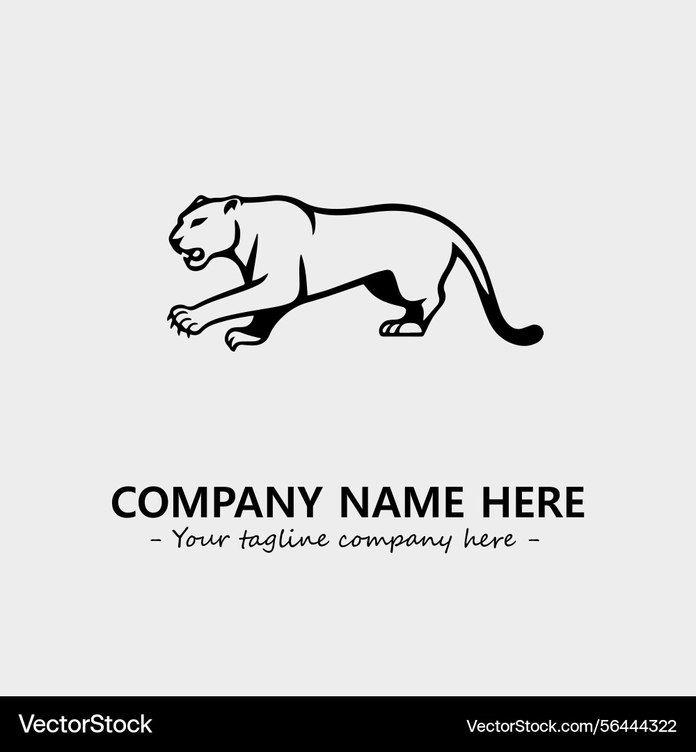 Panther black and white for logo company image Vector Image