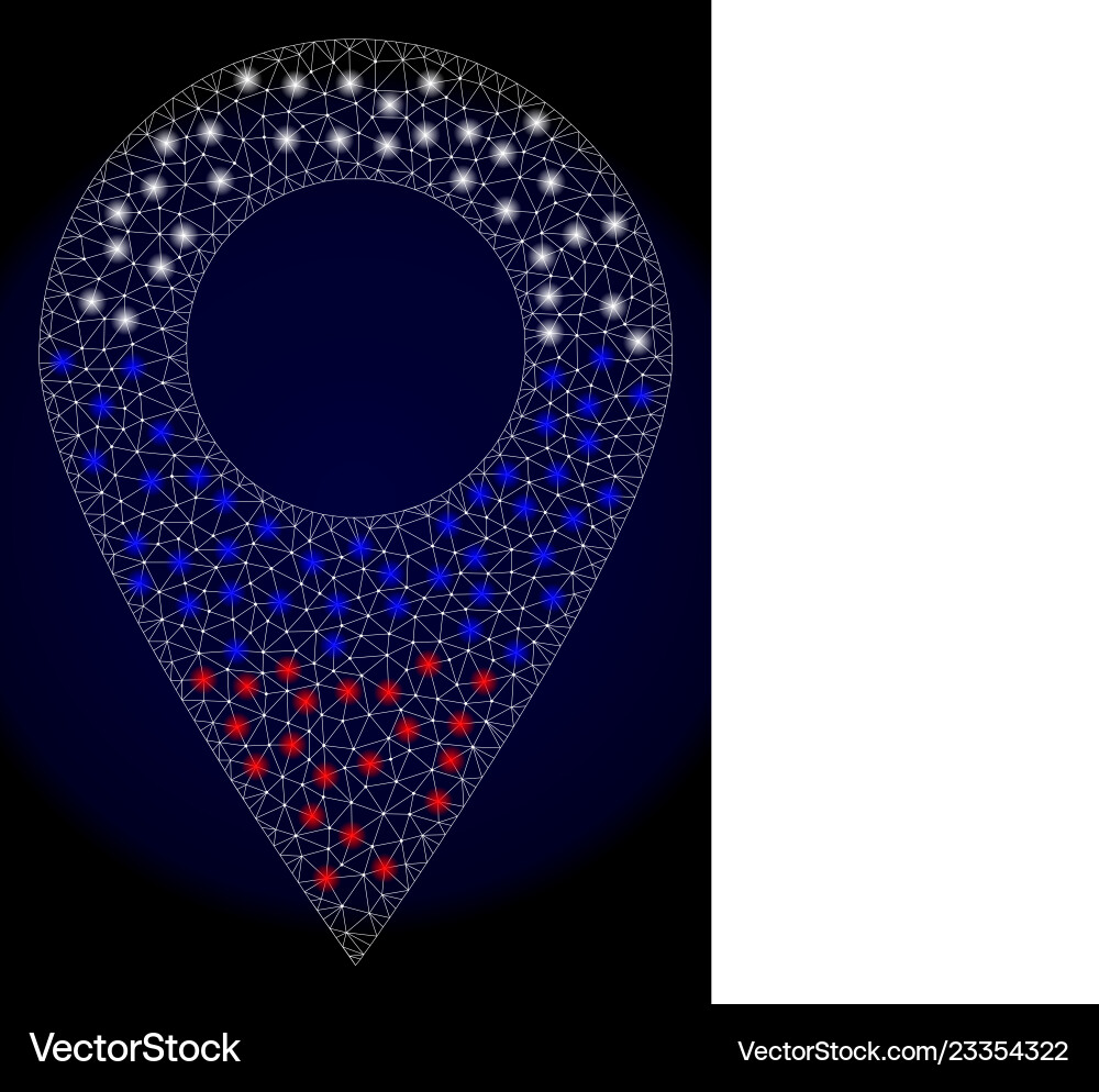 Polygonal network mesh local place with light vector image