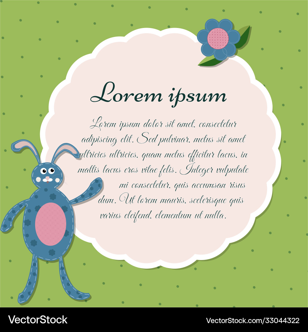 Retro template frame with rabbit Retro template frame with rabbit Vector Image