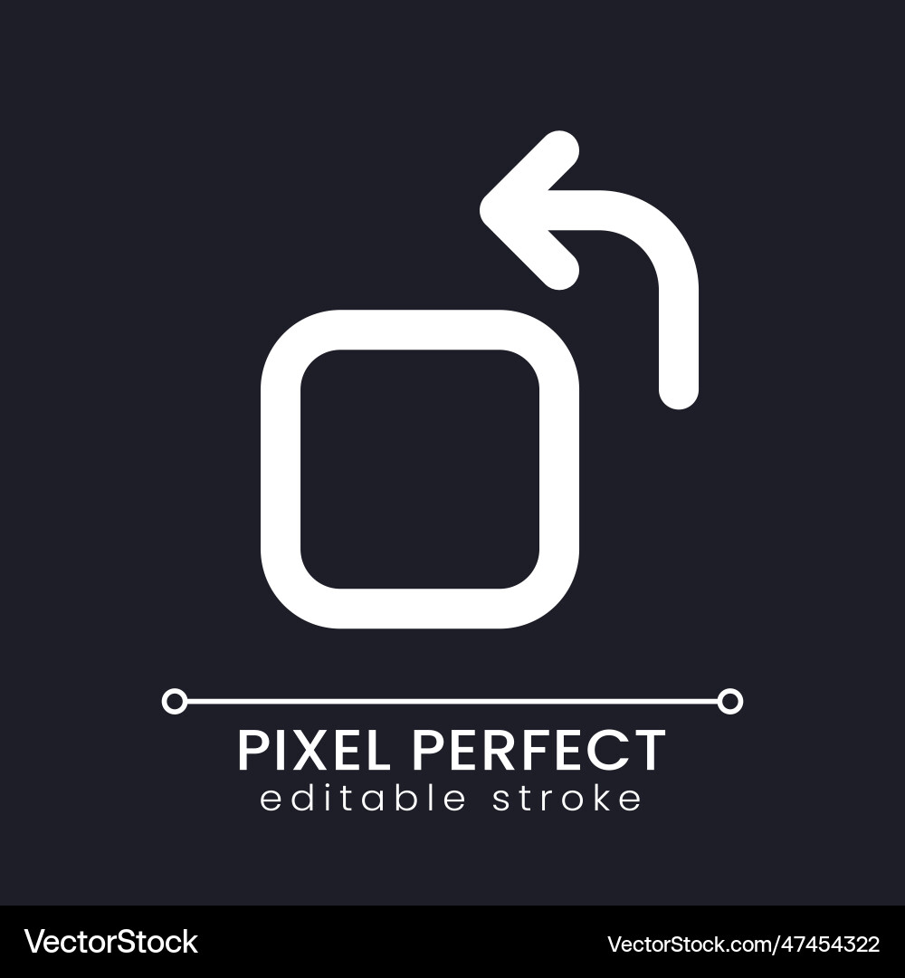 Rotate pixel perfect white linear ui icon Rotate pixel perfect white linear ui icon Vector Image