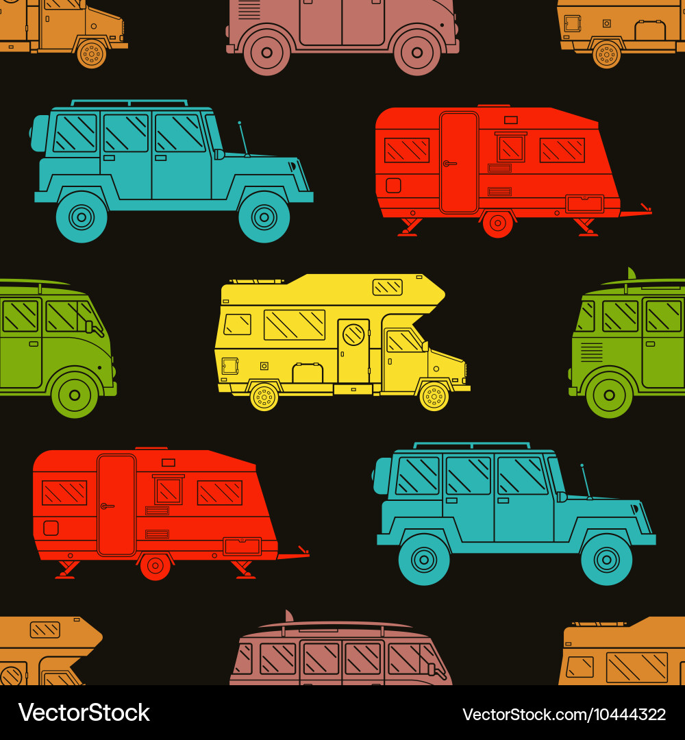 Rv travel pattern background Vector Image