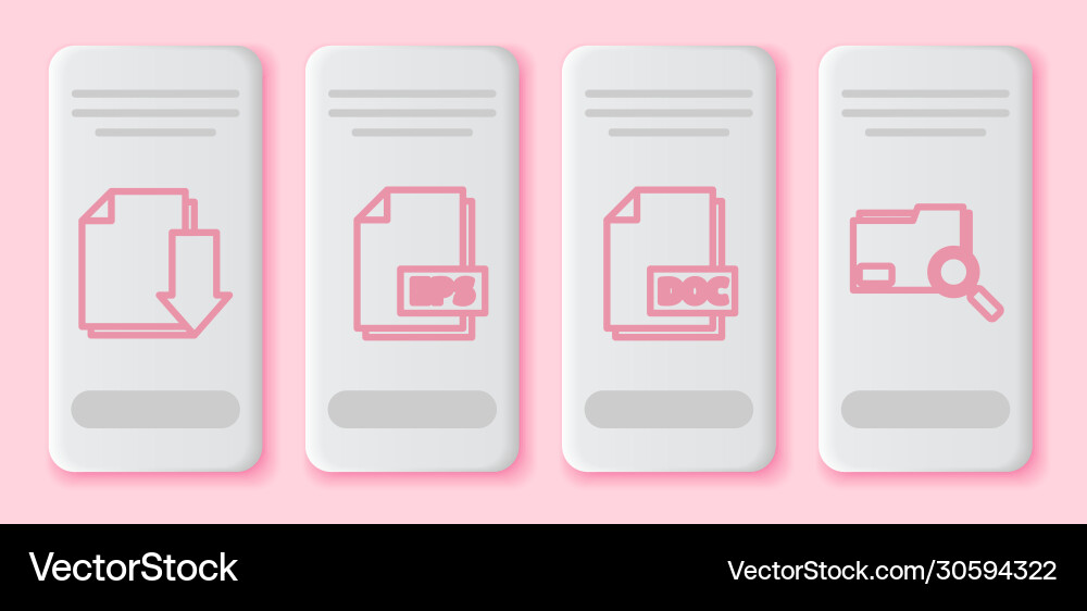 Set line document with download eps file Set line document with download eps file Vector Image