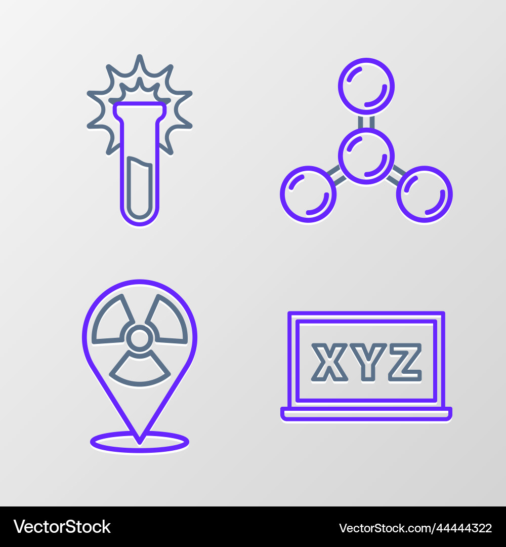 Set line xyz coordinate system radioactive Set line xyz coordinate system radioactive vector image