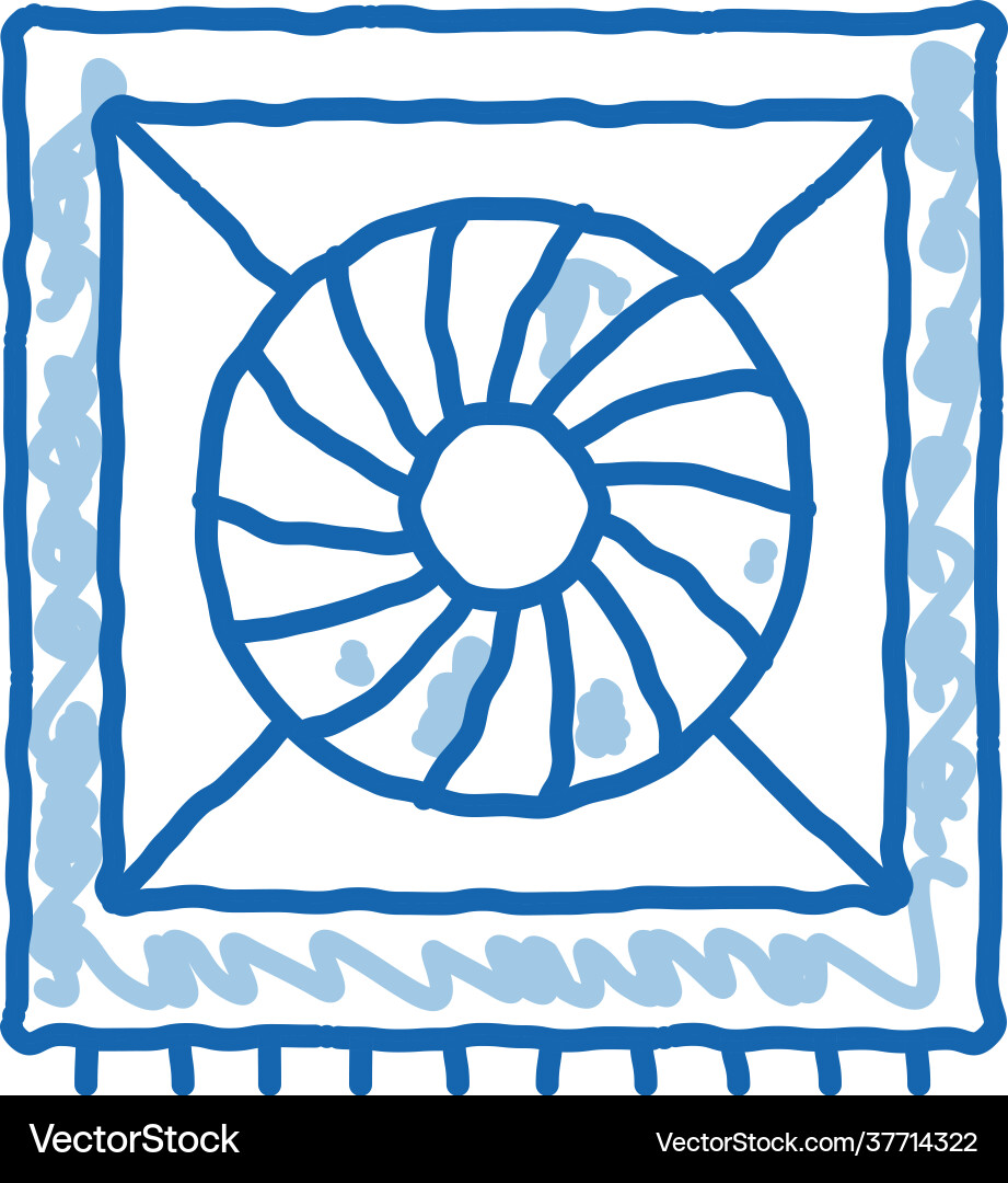 System fan computer component doodle icon hand vector image
