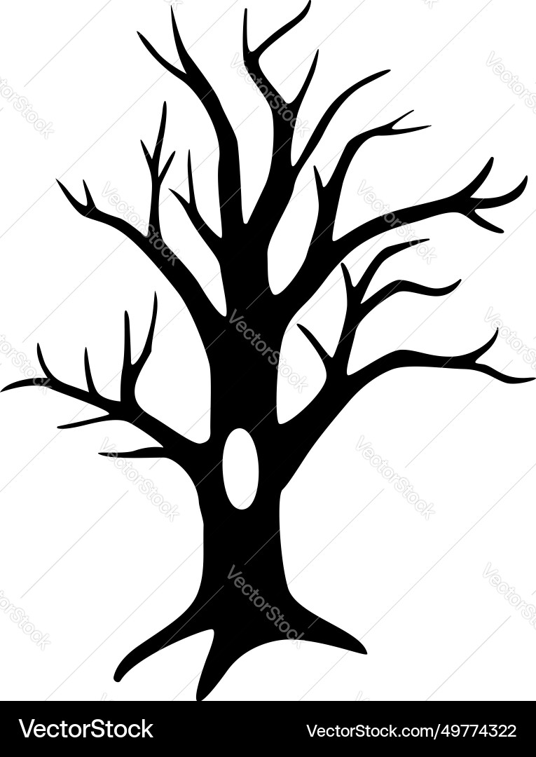 Tree without leaves with a hollow Tree without leaves with a hollow Vector Image