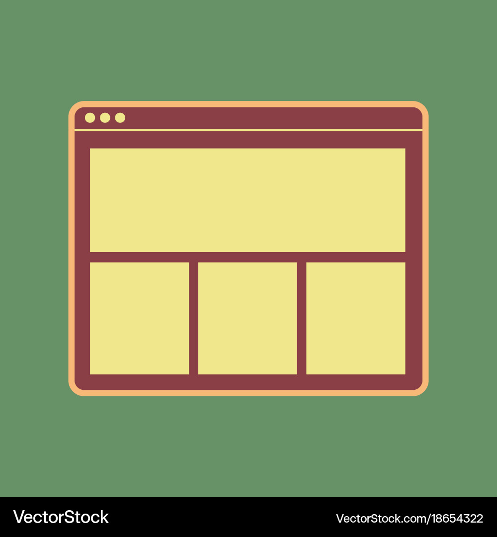 Web window sign cordovan icon and mellow vector image