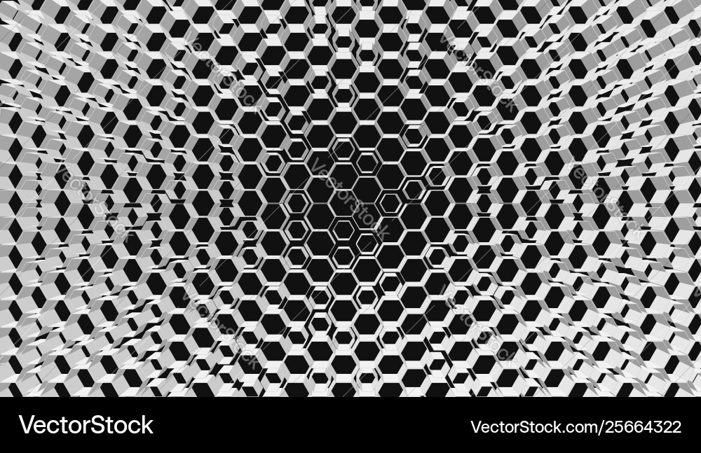 White 3d hexagon grid tech background White 3d hexagon grid tech background vector image