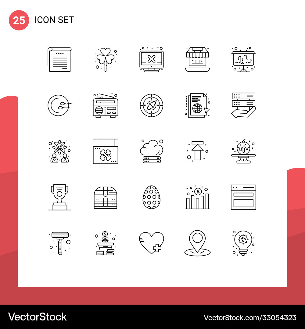 25 universal lines set for web and mobile Vector Image