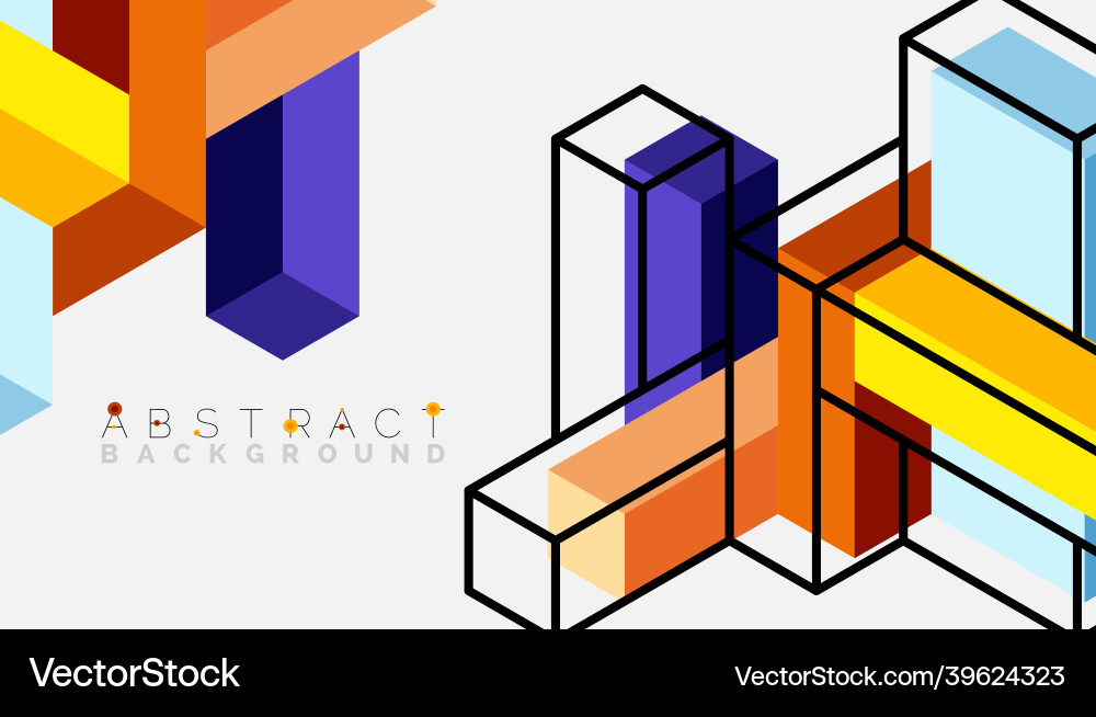 Abstract background 3d cubes cubic elements Abstract background 3d cubes cubic elements vector image