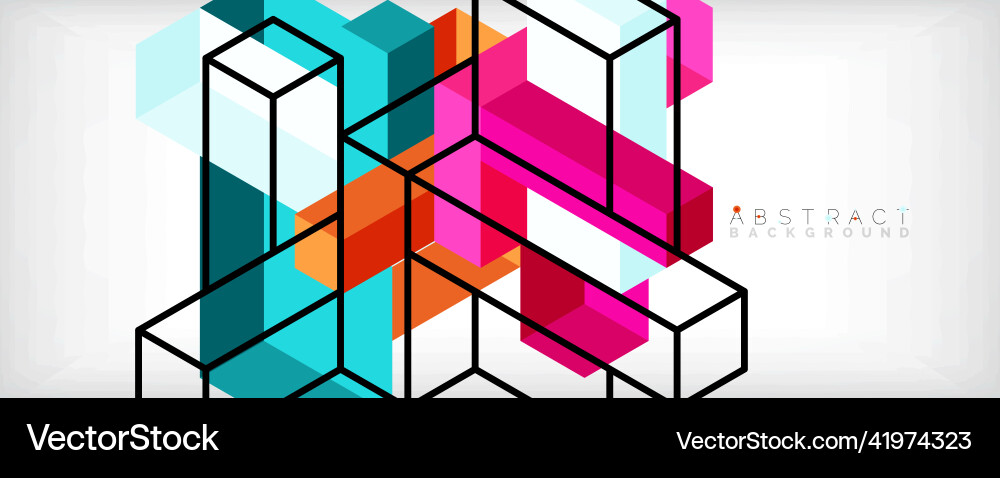 Abstract background 3d cubes cubic elements Abstract background 3d cubes cubic elements vector image