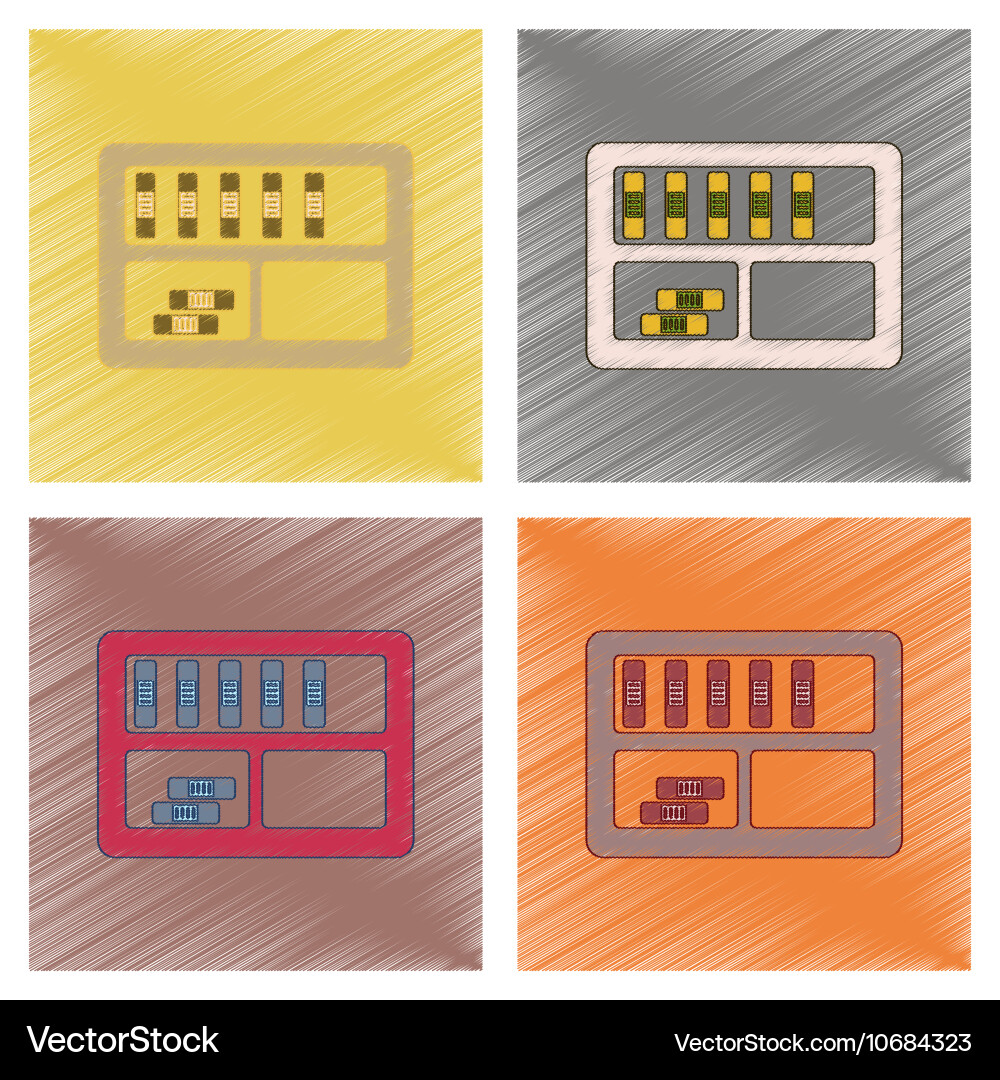 Assembly flat shading style icon folder shelf Vector Image