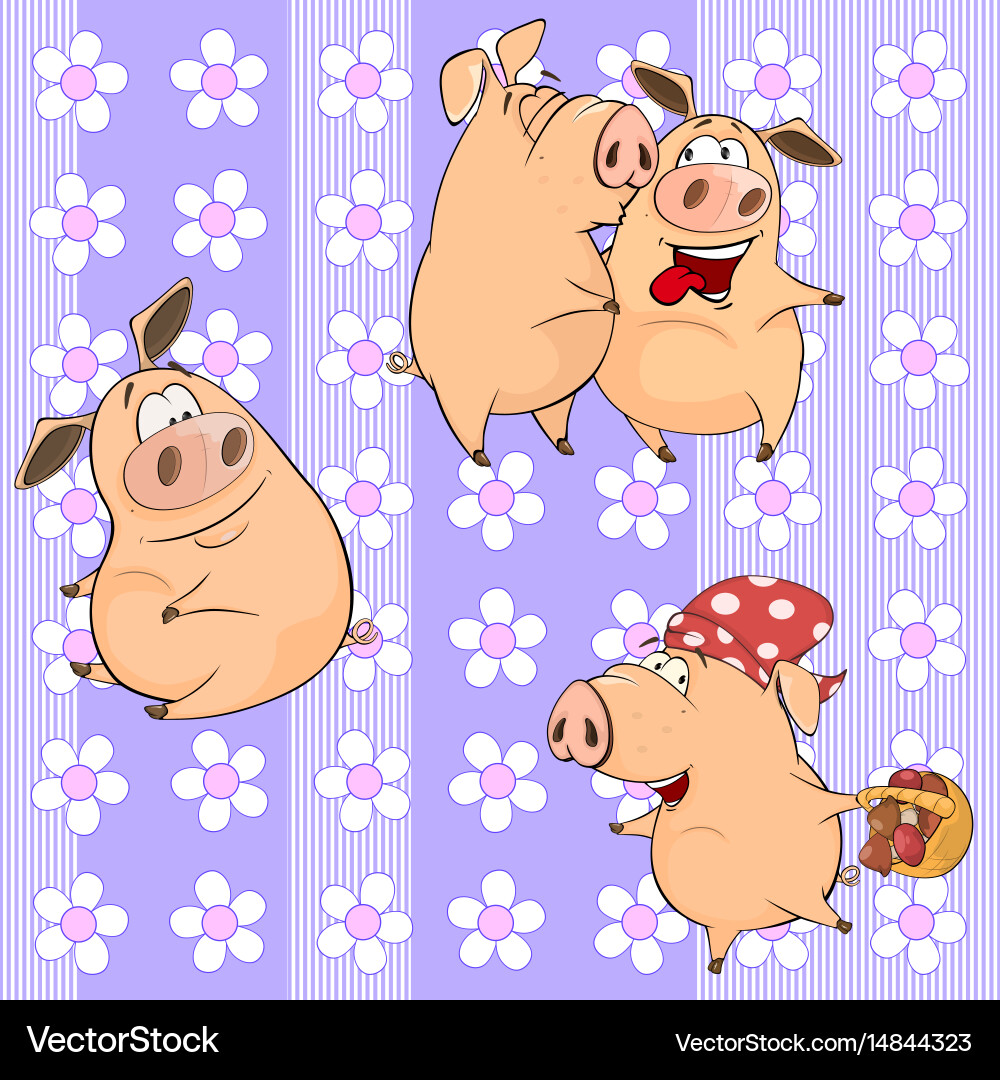 Background with pigs seamless pattern Vector Image